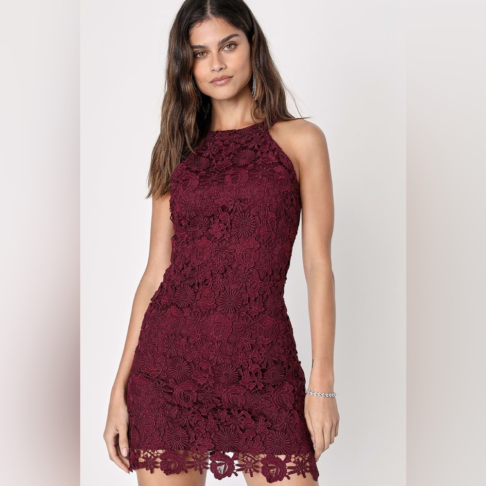 Lulu's Red Halter Bodycon Mini Dress - Picture 10 of 13